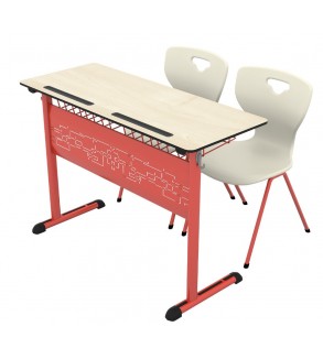 Art compact double school desk