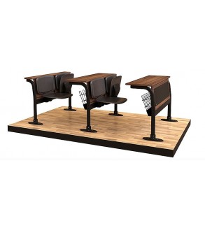 Leather coating binary sitting lecture desk